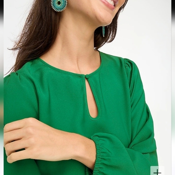 NWT J Crew Keyhole green top size xsp - Picture 1 of 7